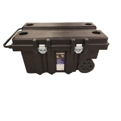 kobalt 25-in black plastic wheeled lockable tool box double-sided steel|Kobalt Black Tool Boxes for sale .